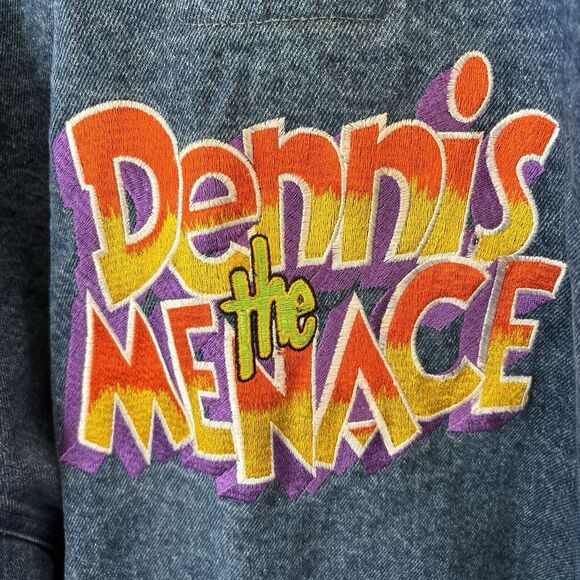 International Denim Jean Jacket L Vintage Pockets Snaps Dennis The Menace - Picture 10 of 10